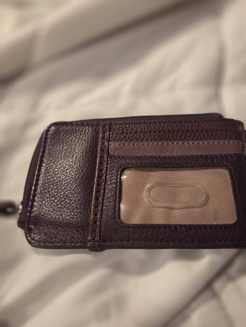The Sak Plum Leather Zip Pouch Card Holder - Picture 2 of 3